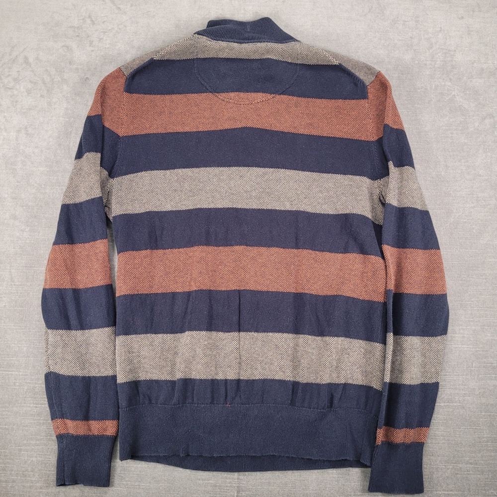 Refectory Striped Mock Neck Pullover Sweater British Inspired Mens Medium - Picture 10 of 12